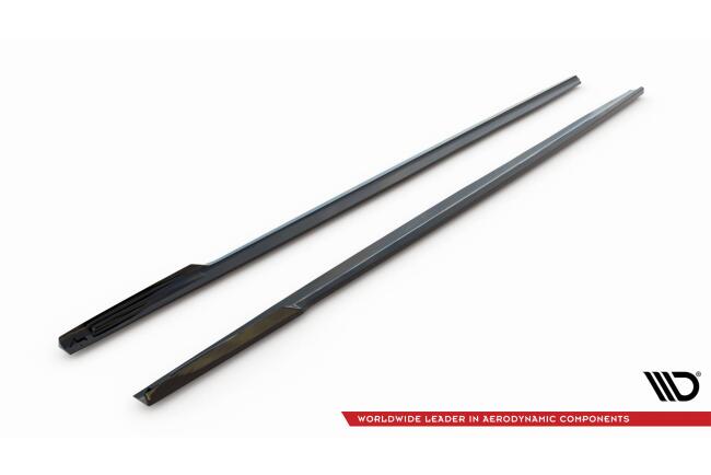 Maxton Design Seitenschweller (Paar) V.2 für BMW 7er Lang M-Paket G12 Hochglanz schwarz