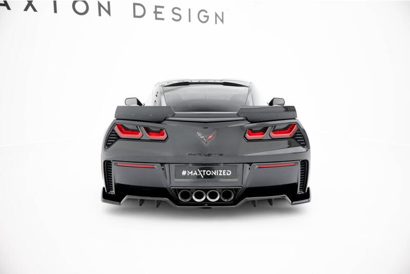 Maxton Design Heckdiffusor mit Flaps für Chevrolet Corvette Z06 C7 Hochglanz schwarz