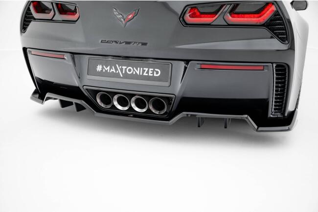 Maxton Design Heckdiffusor mit Flaps für Chevrolet Corvette Z06 C7 Hochglanz schwarz