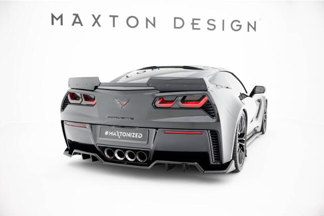 Maxton Design Heckdiffusor mit Flaps für Chevrolet Corvette Z06 C7 Hochglanz schwarz