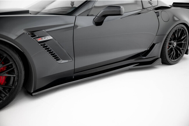 Maxton Design Seitenschweller für Chevrolet Corvette Z06 C7 Hochglanz schwarz