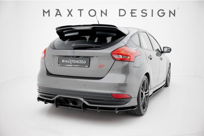 Maxton Design Street Pro Heckdiffusor für Ford Focus ST Mk3 Facelift schwarz-rot