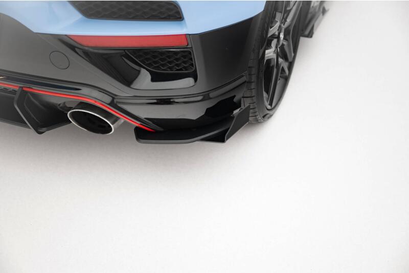 Maxton Design Street Pro Diffusor Flaps für Hyundai Veloster N Mk2 matt schwarz mit Hochglanz Flaps