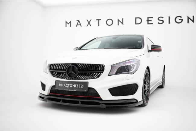 Maxton Design Frontlippe für Mercedes CLA AMG-Line C117 Hochglanz schwarz