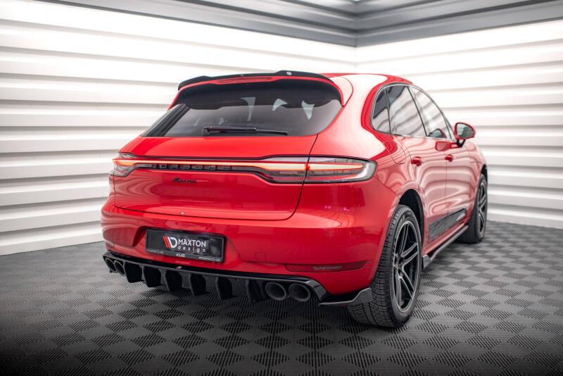 Maxton Design Diffusor Flaps für Porsche Macan GTS / Sport Design Mk1 Facelift Hochglanz schwarz