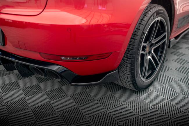 Maxton Design Diffusor Flaps für Porsche Macan GTS / Sport Design Mk1 Facelift Hochglanz schwarz