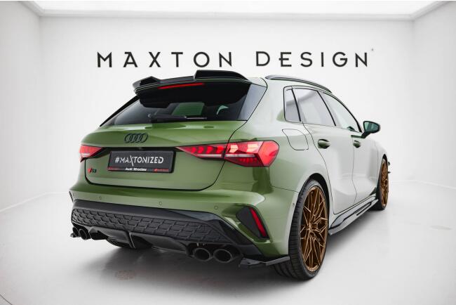 Maxton Design Diffusor Flaps V.1 für Audi S3 Sportback Facelift Hochglanz schwarz