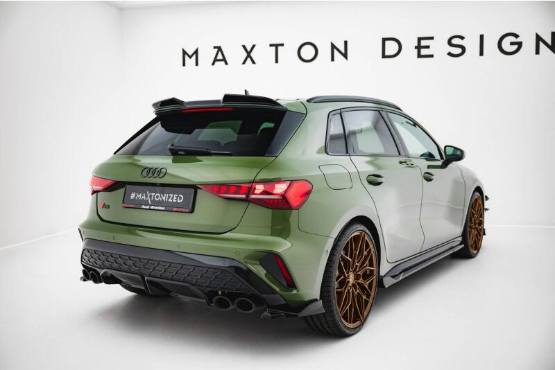 Maxton Design Diffusor Flaps V.2 für Audi S3 Sportback Facelift Hochglanz schwarz