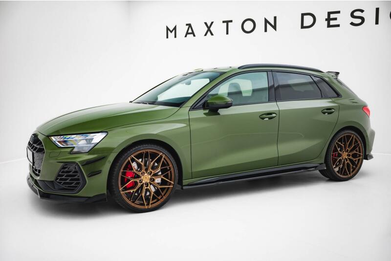 Maxton Design Seitenschweller für Audi S3 / A3 S-line 8Y Facelift Hochglanz schwarz