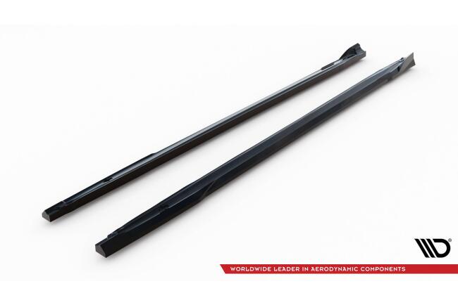 Maxton Design Seitenschweller (Paar) V.2 für Audi S3 / A3 S-line 8Y Facelift Hochglanz schwarz