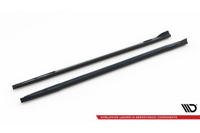 Maxton Design Seitenschweller (Paar) V.2 für Audi S3 / A3 S-line 8Y Facelift Hochglanz schwarz