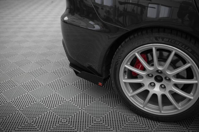 Maxton Design Street Pro Diffusor Flaps für Mitsubishi Lancer EVO X rot mit Hochglanz schwarzen Flaps