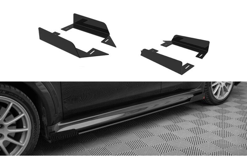 Maxton Design Street Pro Seitenschweller Flaps für Mitsubishi Lancer EVO X Hochglanz schwarz