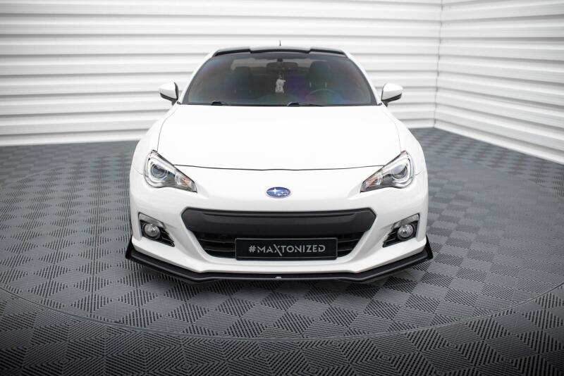 Maxton Design Street Pro Frontlippe V.1 für Subaru BRZ Mk1 schwarz mit Hochglanz schwarzen Flaps