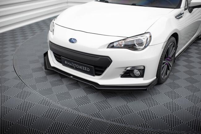 Maxton Design Street Pro Frontlippe V.1 für Subaru BRZ Mk1 rot mit Hochglanz schwarzen Flaps