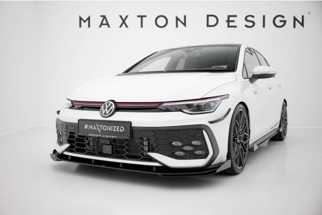 Maxton Design Street Pro Frontlippe für VW Golf 8 Facelift GTI / GTE / R-Line Hochglanz schwarz