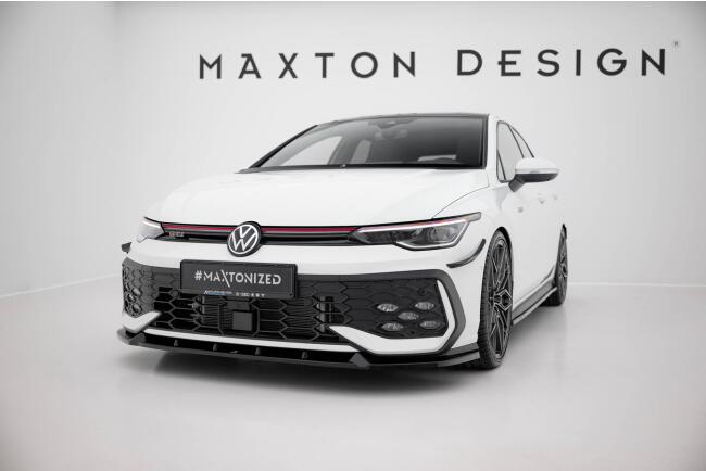 Maxton Design Frontlippe V.2 für VW Golf 8 Facelift GTI / GTE / R-Line Hochglanz schwarz