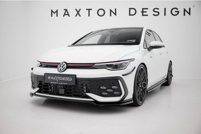 Maxton Design Frontlippe V.3 für VW Golf 8 Facelift GTI / GTE / R-Line Hochglanz schwarz