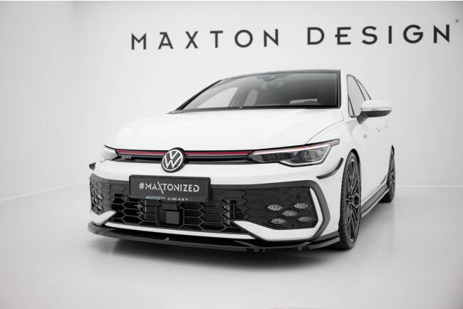 Maxton Design Frontlippe V.4 für VW Golf 8 Facelift GTI / GTE / R-Line Hochglanz schwarz