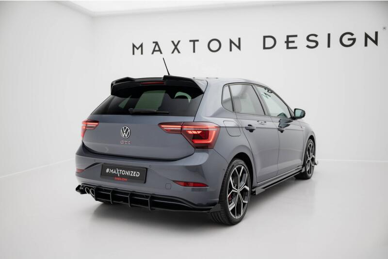 Maxton Design Street Pro Heckdiffusor für VW Polo GTI Mk6 Facelift schwarz mit Hochglanz Flaps