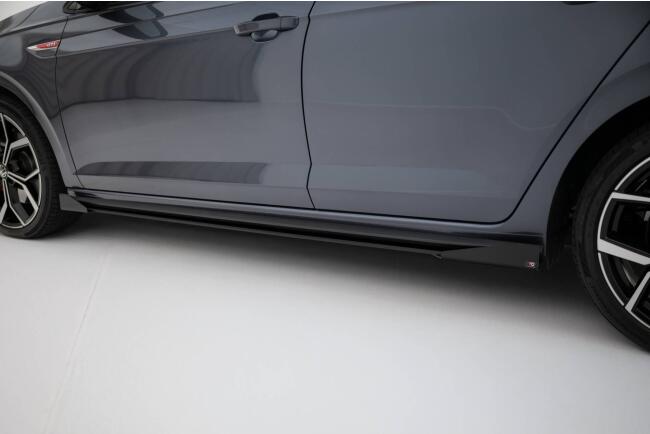 Maxton Design Street Pro Seitenschweller für VW Polo GTI Mk6 Facelift schwarz mit Hochglanz schwarzen Flaps