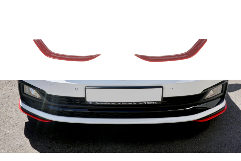 Maxton Design Diffusor Flaps V.5 für VW Polo 6 GTI Hochglanz rot