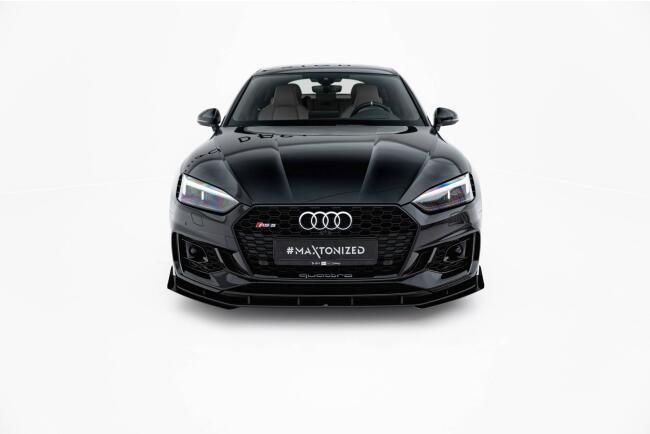 Maxton Design Street Pro Frontlippen Flaps für Audi RS5 Coupe / Sportback F5 Hochglanz schwarz