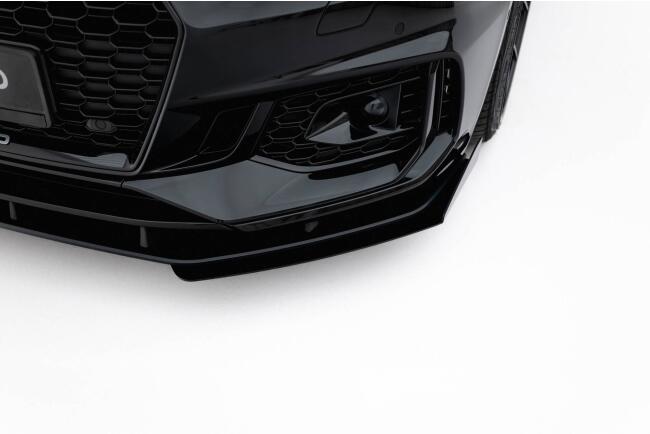 Maxton Design Street Pro Frontlippen Flaps für Audi RS5 Coupe / Sportback F5 Hochglanz schwarz