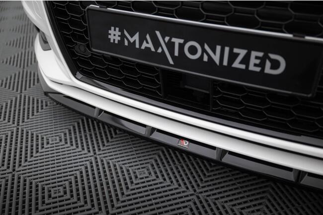 Maxton Design Frontlippe für Audi A3 Limousine 8V Facelift Hochglanz schwarz