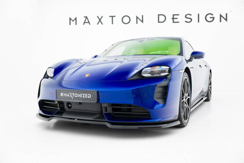 Maxton Design Frontlippe für Porsche Taycan Turbo S Mk1 Hochglanz schwarz