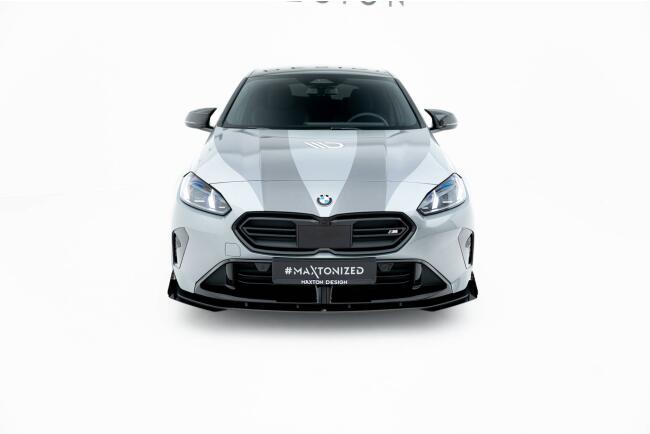Maxton Design Street Pro Frontlippe mit Flaps für BMW M135i F70 matt schwarz mit Hochglanz Flaps