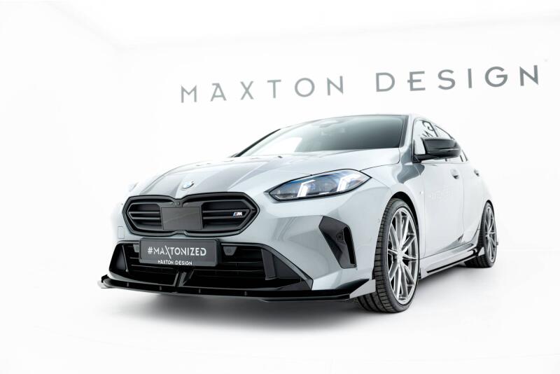 Maxton Design Street Pro Frontlippe mit Flaps für BMW M135i F70 rot mit schwarzen Hochglanz Flaps