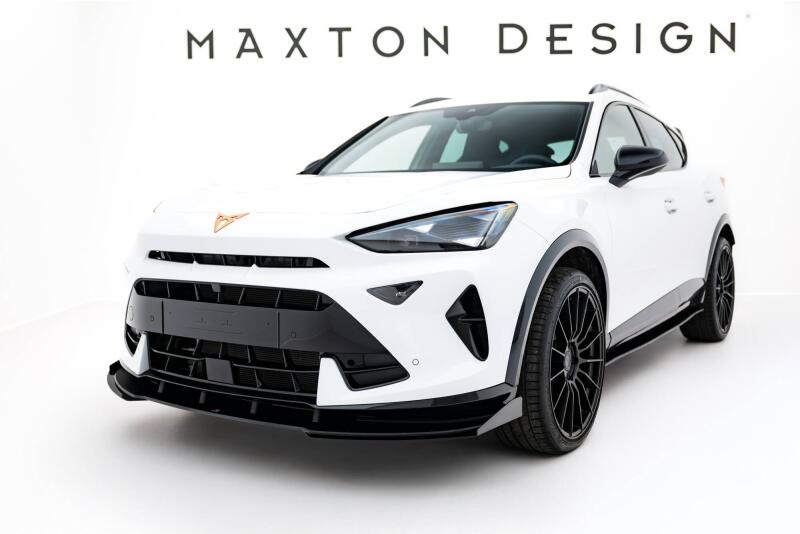 Maxton Design Street Pro Frontlippe mit Flaps für Cupra Formentor Mk1 Facelift matt schwarz mit Hochglanz Flaps