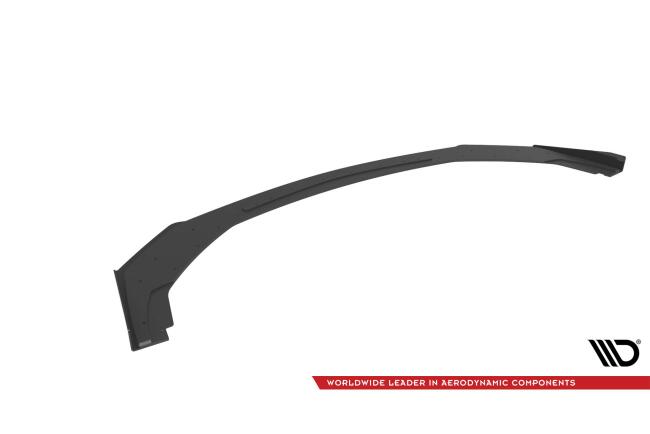 Maxton Design Street Pro Frontlippe mit Flaps für Ford Mustang GT Mk7 matt schwarz mit Hochglanz Flaps