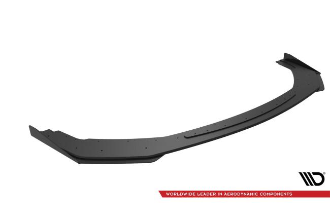 Maxton Design Street Pro Frontlippe mit Flaps für Ford Mustang GT Mk7 rot mit schwarzen Hochglanz Flaps