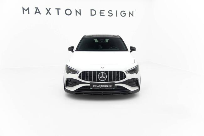 Maxton Design Frontlippe für Mercedes-AMG CLA 35 Coupe / Shooting Brake C118 Facelift / X118 Facelift Hochglanz schwarz