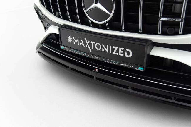 Maxton Design Frontlippe für Mercedes-AMG CLA 35 Coupe / Shooting Brake C118 Facelift / X118 Facelift Hochglanz schwarz