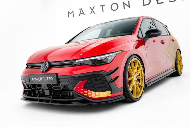 Maxton Design Frontlippe V.1 für VW Golf 8 GTI Clubsport Facelift Hochglanz schwarz