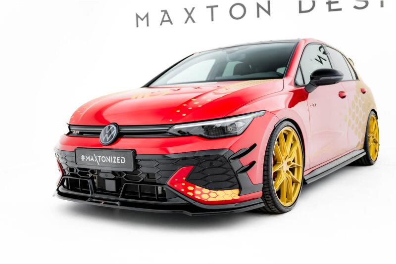 Maxton Design Frontlippe V.3 für VW Golf 8 GTI Clubsport Facelift Hochglanz schwarz