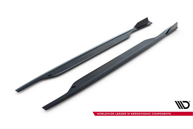 Maxton Design Seitenschweller (Paar) V.2 für Audi A6 / A6 C7 S-line / S6 C7 Facelift Hochglanz schwarz