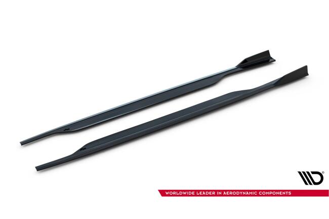 Maxton Design Seitenschweller (Paar) V.2 für Audi A6 / A6 C7 S-line / S6 C7 Facelift Hochglanz schwarz