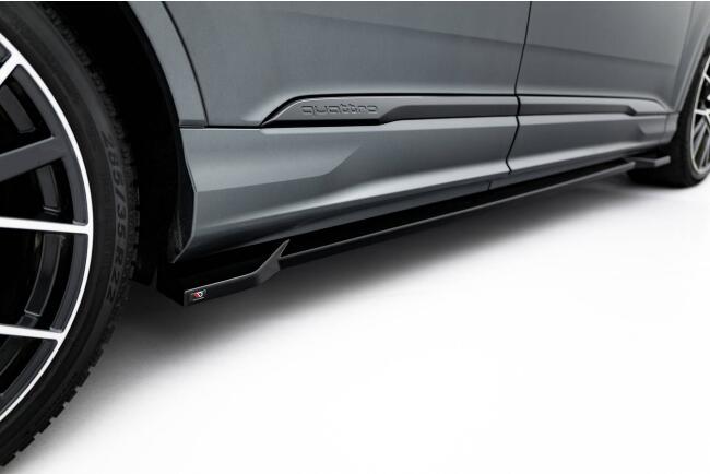 Maxton Design Seitenschweller (Paar) für Audi Q7 S-Line Mk2 Facelift 2 (2023-) Hochglanz schwarz