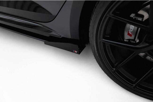 Maxton Design Street Pro Seitenschweller (Paar) mit Flaps für Audi RS5 Sportback F5 schwarz mit Hochglanz Flaps