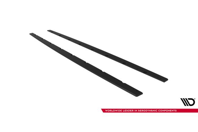 Maxton Design Street Pro Seitenschweller (Paar) für BMW M135i F70 schwarz mit roten Streifen