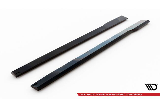 Maxton Design Seitenschweller (Paar) für Ford Mustang GT Mk7 Hochglanz schwarz