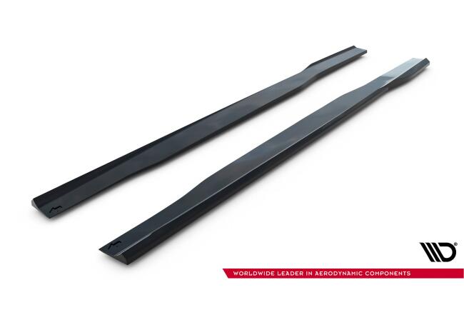 Maxton Design Seitenschweller (Paar) für Mercedes CLA AMG 35 / 45 Coupe / Shooting Brake C118 Facelift / X118 Facelift Hochglanz schwarz