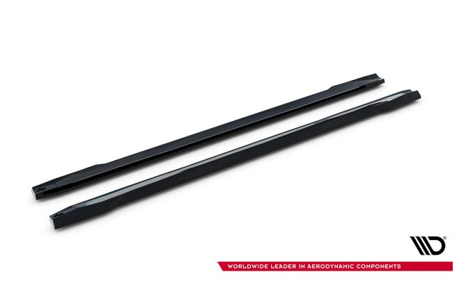 Maxton Design Seitenschweller (Paar) V.2 für Mercedes GLA 45 AMG X156 Hochglanz schwarz