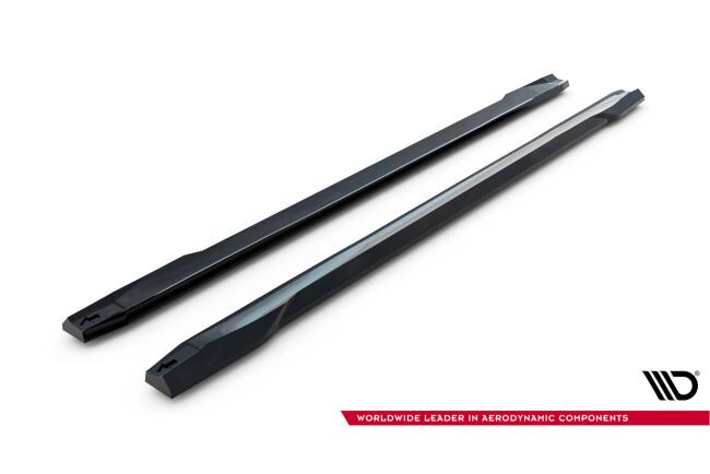 Maxton Design Seitenschweller (Paar) V.2 für Mercedes GLA 45 AMG X156 Hochglanz schwarz