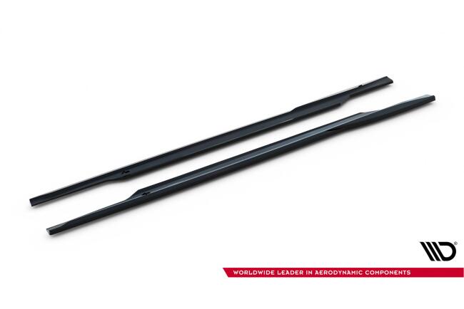 Maxton Design Seitenschweller (Paar) V.2 für Porsche Panamera Turbo S E-Hybrid / Panamera E-Hybrid 971 Hochglanz schwarz