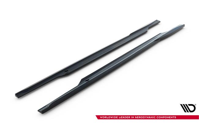 Maxton Design Seitenschweller (Paar) V.2 für Porsche Panamera Turbo S E-Hybrid / Panamera E-Hybrid 971 Hochglanz schwarz